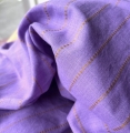 Bild 1 von Baumwollstoff - Indien  - handloom bestickt lila mit goldgelben Kantha Streifen - 160 cm
