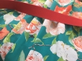 Sommerrock mit Gummibund - Blumen seegrün