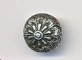 Metallknopf - Dirndl - Blume - silberfarben