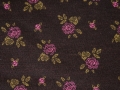 Reststück Woll-Jacquard Strick - Rosen - dunkelbraun - 250 cm