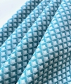 Bild 2 von Italienischer Stretch-Jacquard - Dirndlstoff  gewebt  - petrol türkis weiß - 50 cm