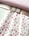 Bild 2 von Trachten Dirndl Stoff - knitterarm - Blumen - cremeweiss zartrosa - 180 cm
