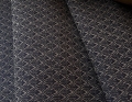 Bild 1 von Reststück Bengalin Stretch-Jacquard knitterarm Ornamentmuster Waben - senfgelb schwarz  - 180 cm