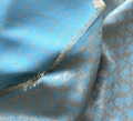Bild 2 von Jacquard Stoff Trachten Dirndl - Blume - senfgelb gold hell türkis  - 50 cm