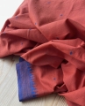 Bild 2 von Baumwollstoff - Indien  - handloom bestickt mit Rand terra blau - 50 cm