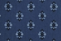 Dirndl Stoff  Baumwollsatin Blumen - dunkelblau hellblau - 50 cm