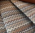 Bild 2 von Gobelin Jacquard - Dirndlstoff  gewebt  Zackenmuster  - senfgelb cognac braun creme   - 2x100 cm