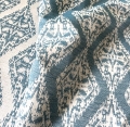 Bild 4 von Jacquard Dirndl Stoff- knitterfrei - Ornamentmuster - altblau creme - 200 cm