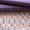 Bild 3 von Reststück Canvas Stoff - Ornamentmuster - geometrisches Muster - creme lila  - 110cm
