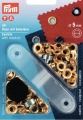 PYRM Ösen und Scheiben  - Durchmesser 5 mm - für Schließen mit Dorn - goldfarben