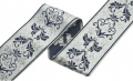 Borte Jacquardband Goblin Zierborte - silber blau lurex- 5,5 cm breit  3 Meter