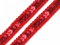 Glitzerborte - Pailettenborte 10 mm breit - rot