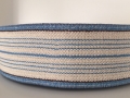 Gummiband für Trachtengürtel - 3,5 cm  - hellblau creme  Streifen Dirndlgürtel elastisch gewebt