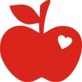 Bügelmotiv Apfel groß - rot