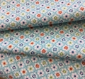 Reststück Dirndl Stoff kleine Blumen  - hellblau - 220 cm