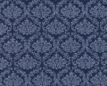 Reststück Trachten Dirndl Stoff  Baumwollköper - knitterarm- Ornamente - blaubeer blau - 90 cm