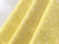 Bild 2 von Reststück Jacquard Mischgewebe knitterfrei Blumenmuster - creme zitronengelb - 240 cm