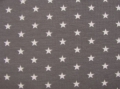 Stretchjersey Stoff Sterne - antrazit grau - 50 cm