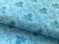 Reststück Baumwollstoff - Blumen  -  blau  - 225 cm