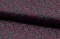 Dirndl Stoff Baumwollsatin Blume - anthrazit dunkle Beere - 50 cm