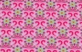 HILCO - Hilde - Blumen-Ornamente pink grün - 50 cm