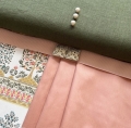 Bild 5 von Dirndl Stoff  Querstreifen - knitterarm -  creme grün senfgelb pfirsich - 200 cm