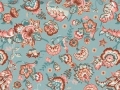Baumwollstoff Popeline - Paisley Blumen - zartblau terra - 50 cm