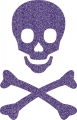 Bügelmotiv Totenkopf - diamond glitzer violett