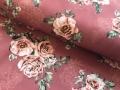 Trachten Dirndl Stoff  Baumwolle Rosmarie - knitterfrei - Blumen - altrosa rubinrosa - 50 cm