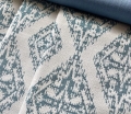 Bild 2 von Jacquard Dirndl Stoff- knitterfrei - Ornamentmuster - altblau creme - 190 cm