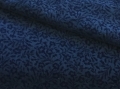 Reststück Feincord / Samt Samtcord - Blumenmuster dunkelblau - 75 cm