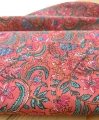 Bild 2 von Baumwollstoff Voile - Blumen  - dunkler pfirsich türkis  - 50 cm