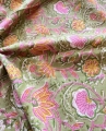 Bild 3 von Baumwollstoff - Indien  - blockprint Handdruck Blumen grün rosa gelb - 50 cm