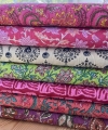 Bild 3 von Baumwollstoff Voile - Blumen  - pflaume grün   - 50 cm