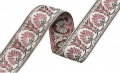 Borte Jacquardborte Webband Band  - 34 mm breit - creme altrosa braun