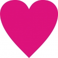 Bügelmotiv Herz - pink