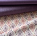 Bild 2 von Reststück Canvas Stoff - Ornamentmuster - geometrisches Muster - creme lila  - 160cm