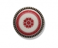 Metallknopf - Dirndl  Blume rot 12mm