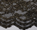 Bild 3 von Spitze Blumen Schürzenstoff  lace - leicht dehnbar  - schwarz gold  - 50 cm