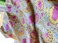 Bild 2 von Baumwollstoff - Indien  - blockprint Handdruck Blumen zartes gelb mint beere - 50 cm