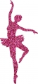 Bügelmotiv Ballerina - pink glitzer