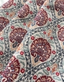 Bild 2 von Gobelin Jacquard - Dirndlstoff  gewebt  Ornamentmuster - weinrot petrol creme - 190 cm