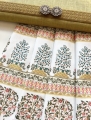 Bild 2 von Dirndl Stoff  Querstreifen - knitterarm -  creme grün senfgelb pfirsich - 200 cm