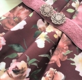Trachtenrock Stoffpaket Blumen weinrot -  Rosalie