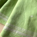 Bild 1 von Baumwollstoff - Indien  - handloom bestickt mit Rand pistazie grün creme - 50 cm