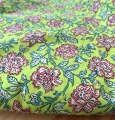 Bild 1 von Baumwollstoff Voile - Blumen  - grün  rosa  - 50 cm