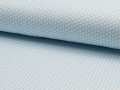 Reststück Interlock Stoff - Punkte - hellblau weiß - 100 cm
