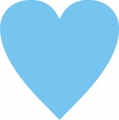 Bügelmotiv Herz - hellblau