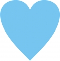 Bügelmotiv Herz - hellblau