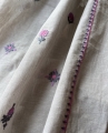 Bild 4 von Baumwollstoff - Indien  - handloom bestickt zartgrau  flieder - 300 cm